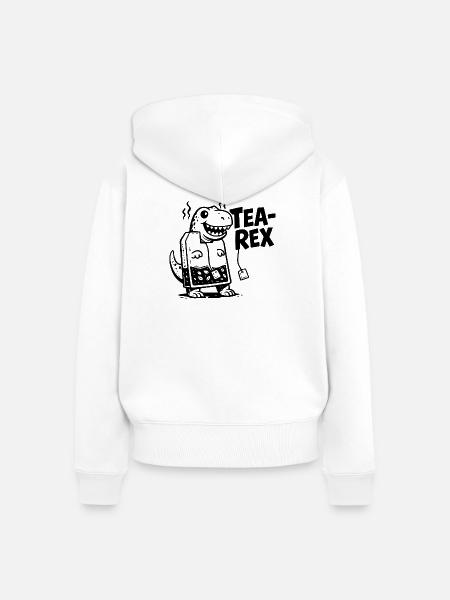 Lustiger Tee sarkastische Dinosaurier Teebeutel - Frauen Premium Bio Zip Hoodie - Weiß