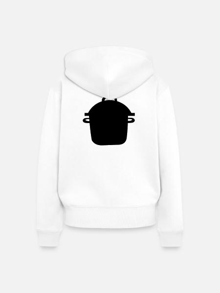 Schnellkochtopf - Frauen Premium Bio Zip Hoodie - Weiß