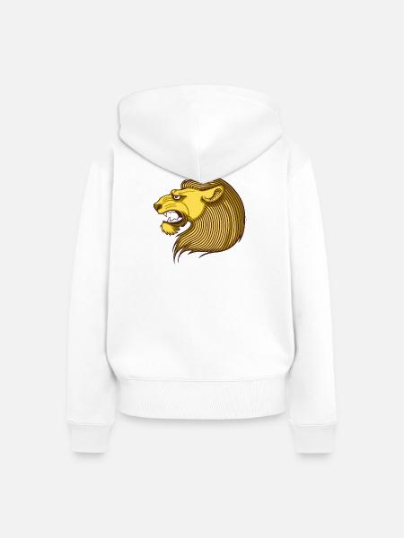 Löwe portrait - Frauen Premium Bio Zip Hoodie - Weiß