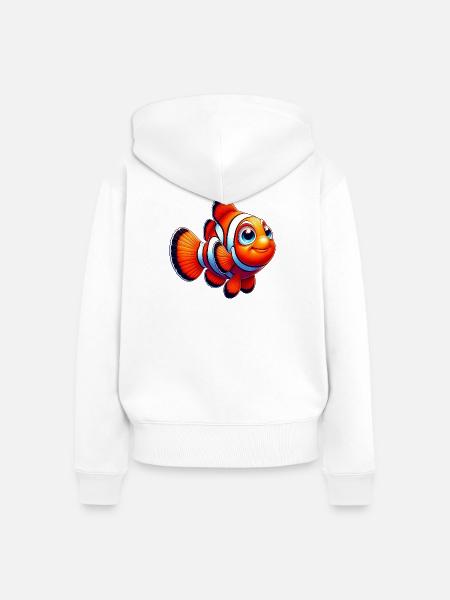 Clownfisch - Frauen Premium Bio Zip Hoodie - Weiß