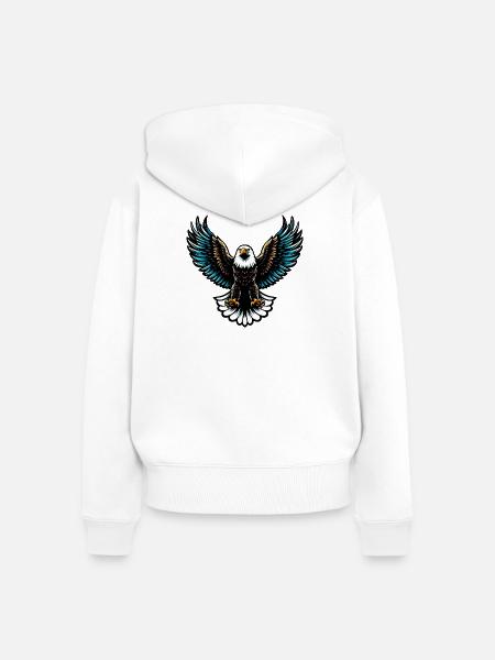 Adler - Frauen Premium Bio Zip Hoodie - Weiß