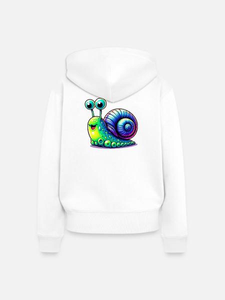 Schnecke - Frauen Premium Bio Zip Hoodie - Weiß