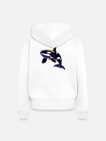 Schwertwal - Frauen Premium Bio Zip Hoodie - Weiß