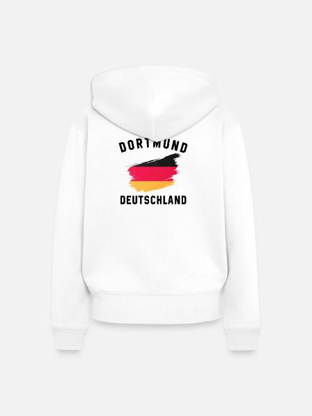 Deutsche Flagge Künstlerischer Pinseleffekt - Frauen Premium Bio Zip Hoodie - Weiß