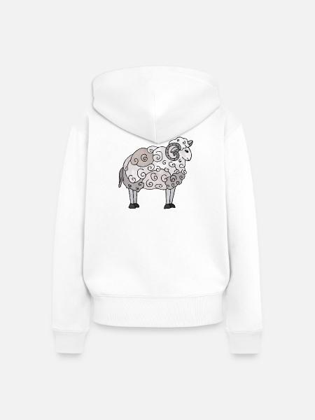 Widder - Frauen Premium Bio Zip Hoodie - Weiß