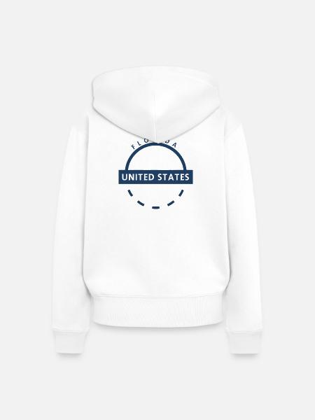 Florida USA Emblem - Frauen Premium Bio Zip Hoodie - Weiß