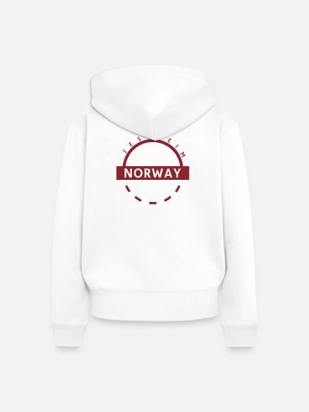 Norwegen Ring Emblem - Frauen Premium Bio Zip Hoodie - Weiß