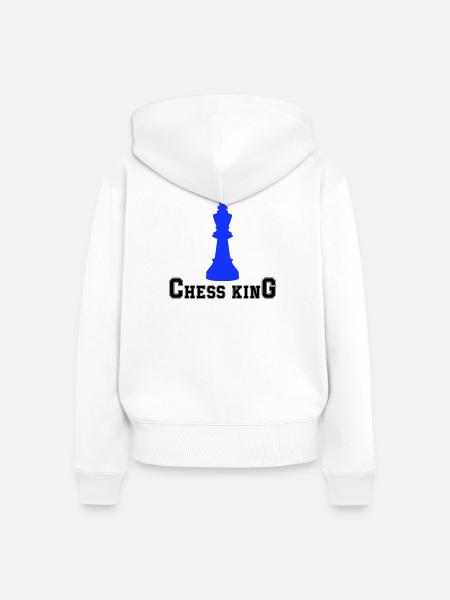 Schach König - Frauen Premium Bio Zip Hoodie - Weiß