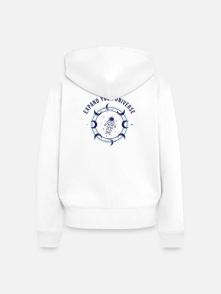 Kosmische Weite - Frauen Premium Bio Zip Hoodie - Weiß