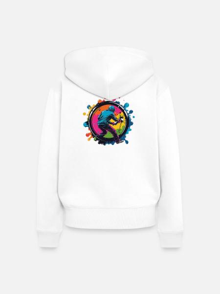 Graffiti im bunten Kreis - Frauen Premium Bio Zip Hoodie - Weiß