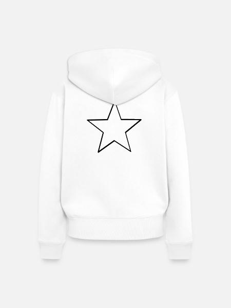 stern lineart - Frauen Premium Bio Zip Hoodie - Weiß