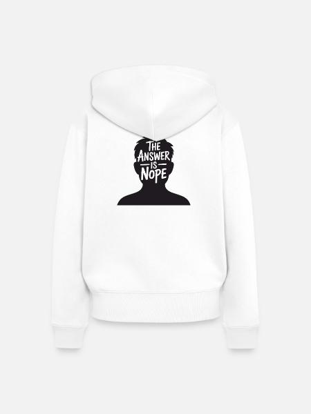 Die Antwort lautet: Nein - Frauen Premium Bio Zip Hoodie - Weiß