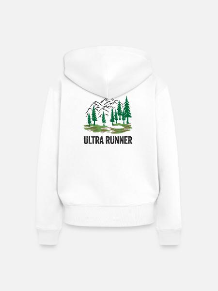 Ultra-Läufer - Frauen Premium Bio Zip Hoodie - Weiß