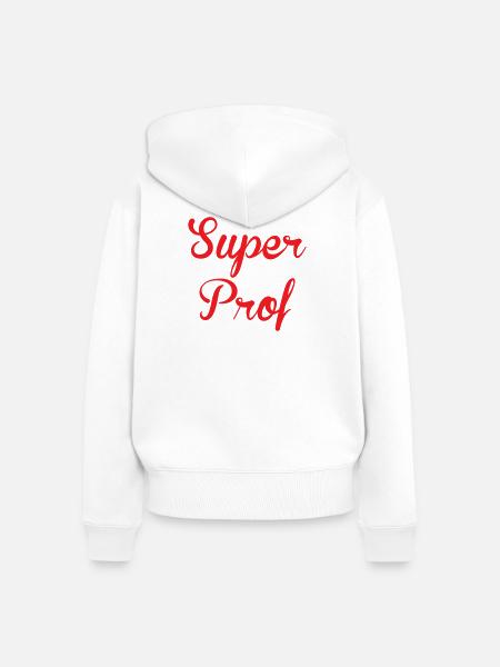 Superlehrerin: Elegantes Design der Lehrer! - Frauen Premium Bio Zip Hoodie - Weiß