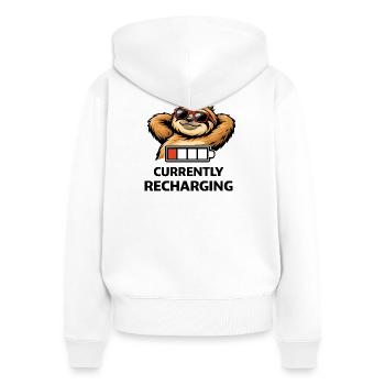 T-shirt batterie Sloth Chill - Sweat à capuche zippé Premium bio Femme - blanc - Dos - AI Model Female 172 light (172cm)