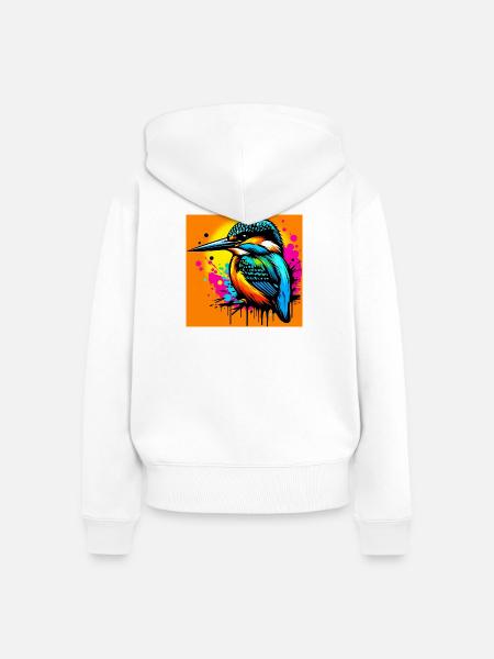 Eisvogel - Frauen Premium Bio Zip Hoodie - Weiß