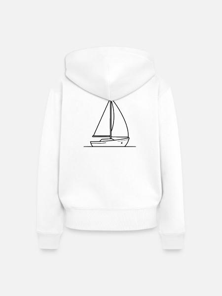 Segelschiff - Frauen Premium Bio Zip Hoodie - Weiß