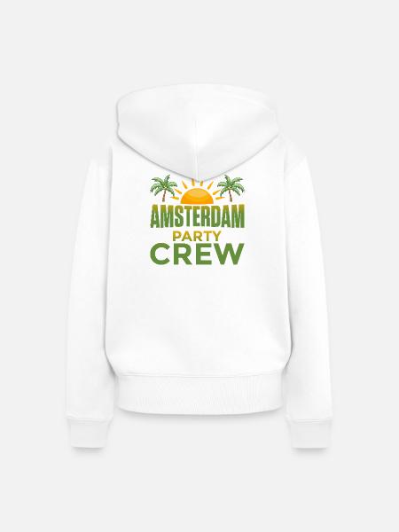 Amsterdam Party Crew - Frauen Premium Bio Zip Hoodie - Weiß