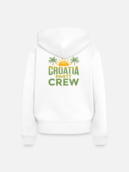Croatia Party Crew - Frauen Premium Bio Zip Hoodie - Weiß