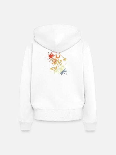 Basketballerin - Frauen Premium Bio Zip Hoodie - Weiß