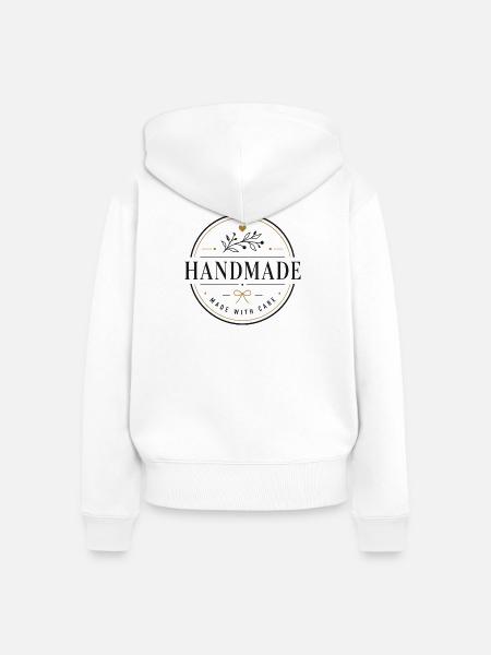 Handmade - Frauen Premium Bio Zip Hoodie - Weiß