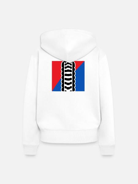 Fahrrad Reifenprofil Logo - Frauen Premium Bio Zip Hoodie - Weiß
