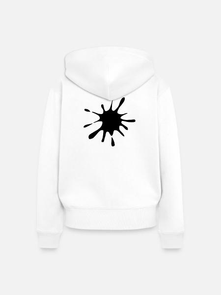Klecks - Frauen Premium Bio Zip Hoodie - Weiß