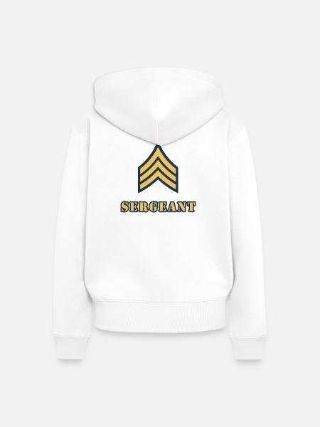 Sergeant - Frauen Premium Bio Zip Hoodie - Weiß