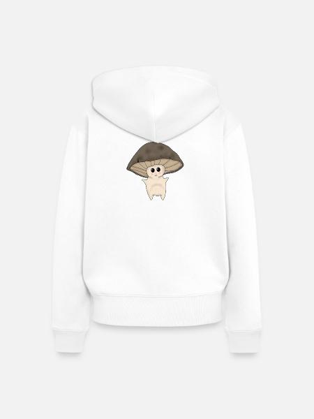 Pilzmännchen - Frauen Premium Bio Zip Hoodie - Weiß