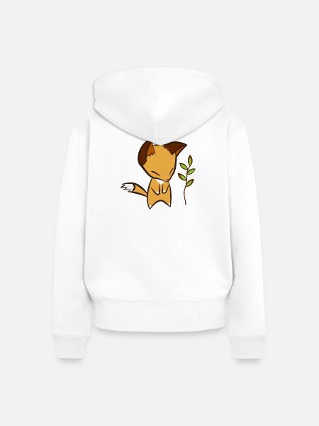 Fuchs - Frauen Premium Bio Zip Hoodie - Weiß