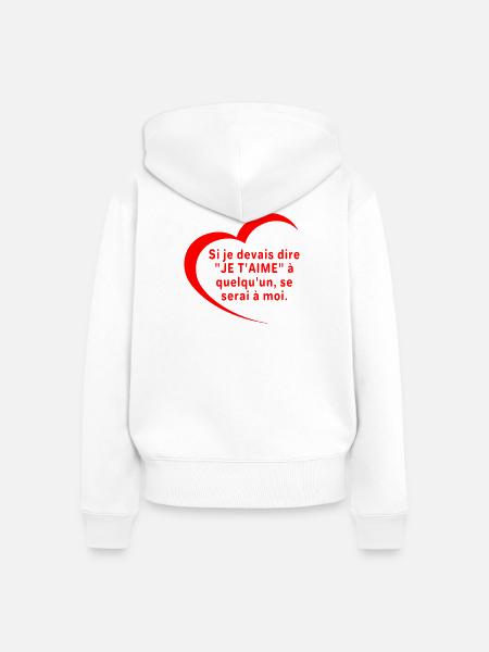 Sag, dass ich dich liebe - Frauen Premium Bio Zip Hoodie - Weiß