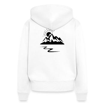 Logo de la montagne - Sweat à capuche zippé Premium bio Femme - blanc - Dos - AI Model Female 172 light (172cm)