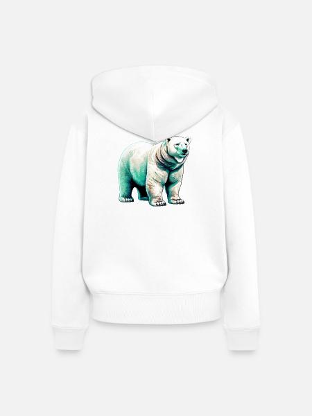 Weißer Eisbär - Frauen Premium Bio Zip Hoodie - Weiß