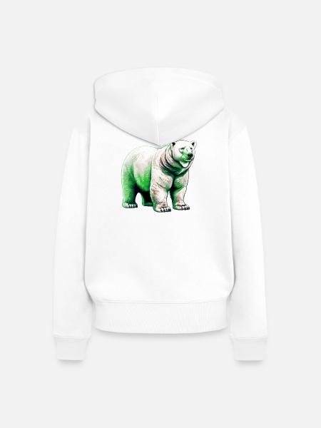 Weißer Eisbär - Frauen Premium Bio Zip Hoodie - Weiß