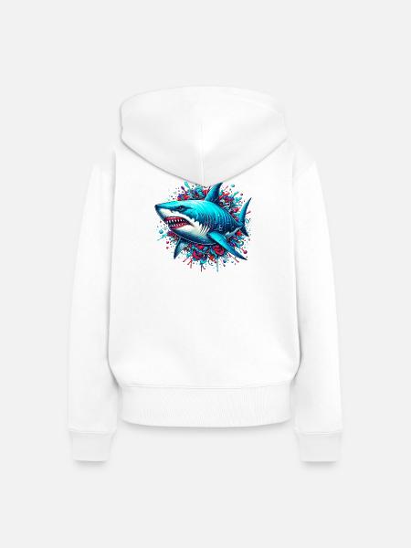 Hai - Frauen Premium Bio Zip Hoodie - Weiß