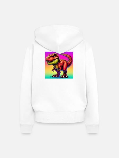 Dinosaurier - Frauen Premium Bio Zip Hoodie - Weiß