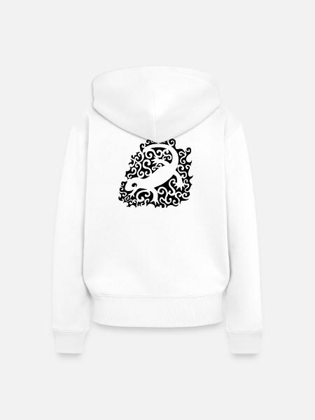Stammes-Salamander - Frauen Premium Bio Zip Hoodie - Weiß