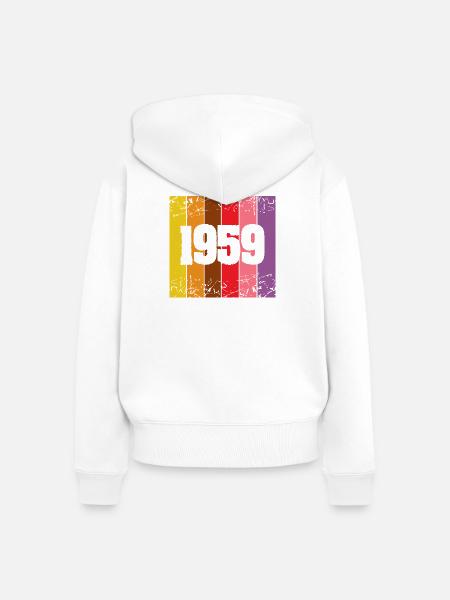 Jahreszahl 1959 - Frauen Premium Bio Zip Hoodie - Weiß