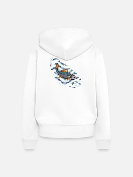 Fisch - Frauen Premium Bio Zip Hoodie - Weiß