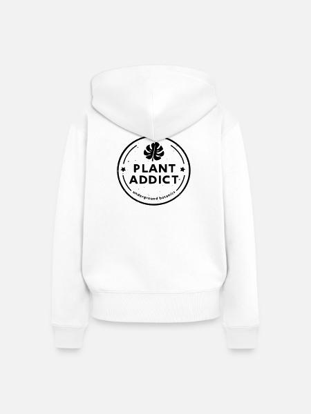 Plant Addict - Frauen Premium Bio Zip Hoodie - Weiß