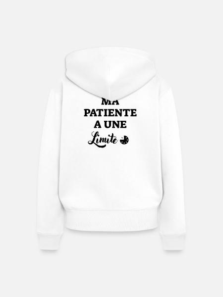 Mein Patient hat eine Grenze - Frauen Premium Bio Zip Hoodie - Weiß
