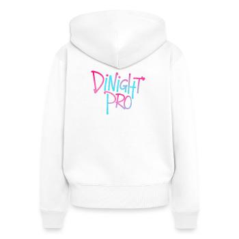 Dinight Pro Neon Gradient - Frauen Premium Bio Zip Hoodie - Weiß - Hinten - AI Model Female 172 light (172cm)