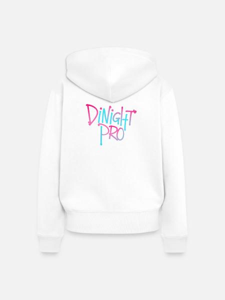 Dinight Pro Neon Gradient - Frauen Premium Bio Zip Hoodie - Weiß