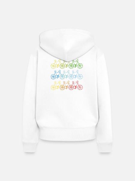 Bunte Fahrräder Fahrrad Geschenk - Frauen Premium Bio Zip Hoodie - Weiß