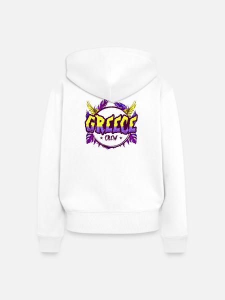 Greece Crew Bunt - Frauen Premium Bio Zip Hoodie - Weiß