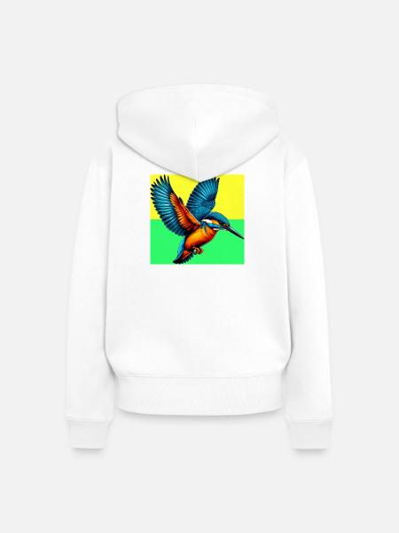 Eisvogel - Frauen Premium Bio Zip Hoodie - Weiß