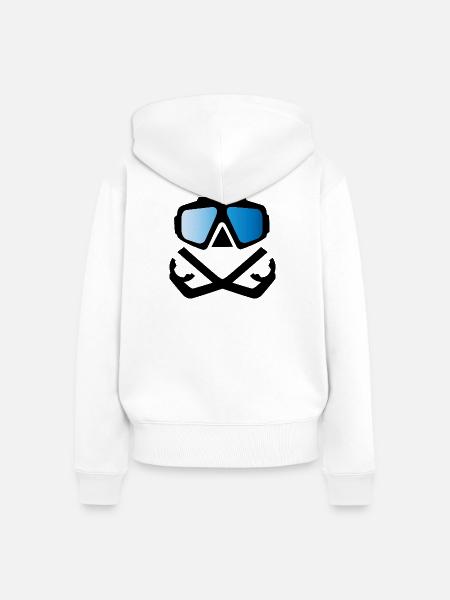 Tauchen - Frauen Premium Bio Zip Hoodie - Weiß