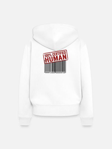 100 Prozent Mensch - Frauen Premium Bio Zip Hoodie - Weiß