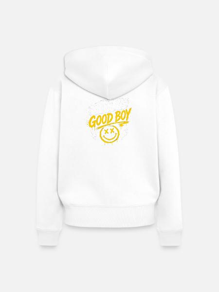 Mommy's Good Boy - Graffiti Smiley - Frauen Premium Bio Zip Hoodie - Weiß