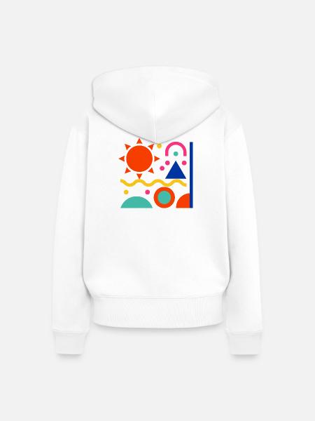 Bunte Formen - Frauen Premium Bio Zip Hoodie - Weiß